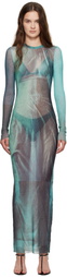 Jean Paul Gaultier Blue 'The Long Water' Maxi Dress