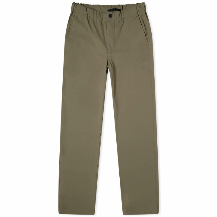 Photo: Norse Projects Men's Ezra Relaxed Solotex Twill Trousers in Sediment Green