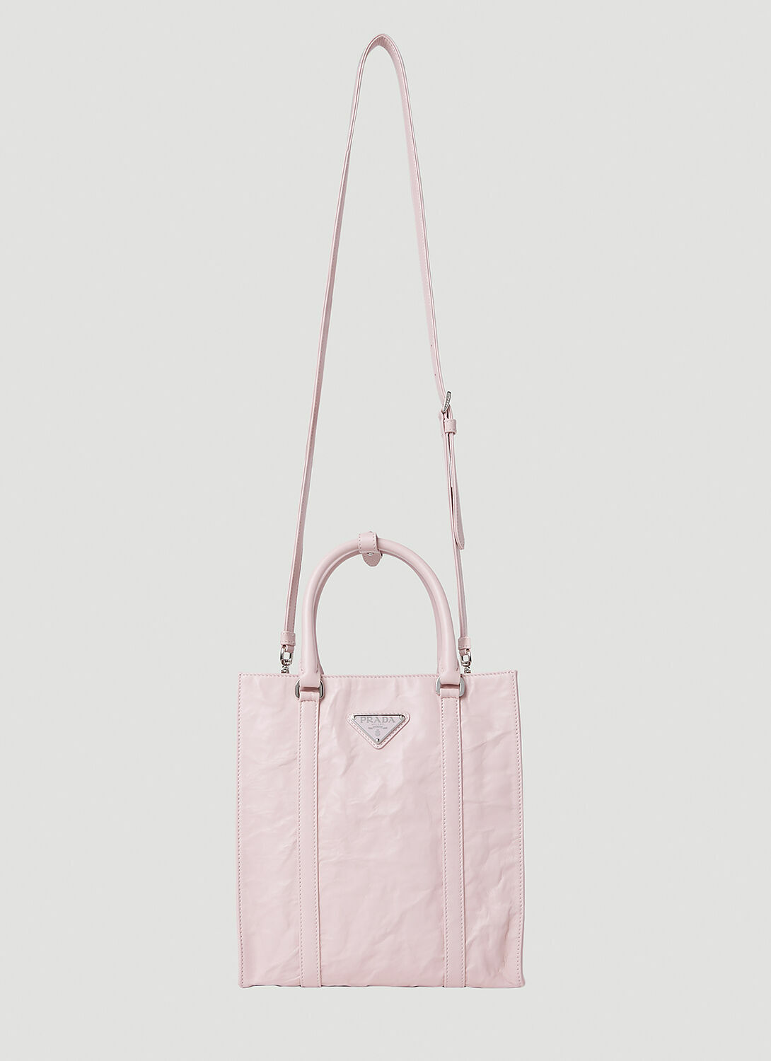 Prada Crinkled Leather Tote Bag