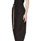 Rick Owens Drkshdw Black Poplin Drawstring Cropped Lounge Pants