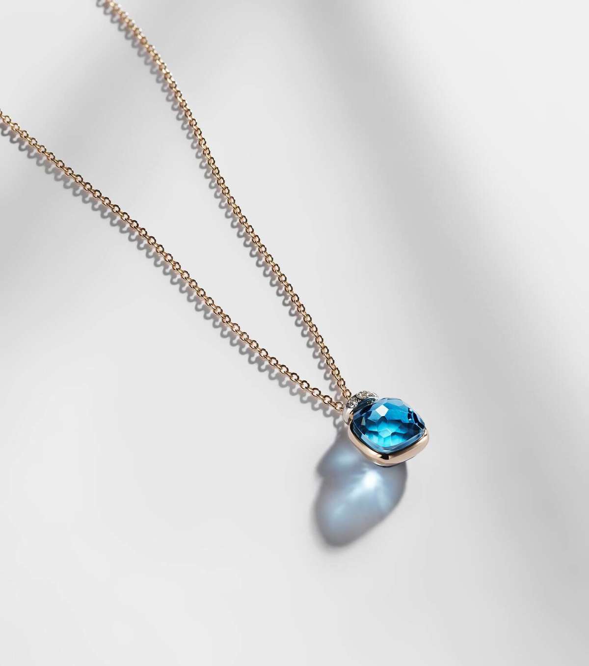 Pomellato Nudo Mini 18kt rose gold pendant necklace with topaz and diamonds
