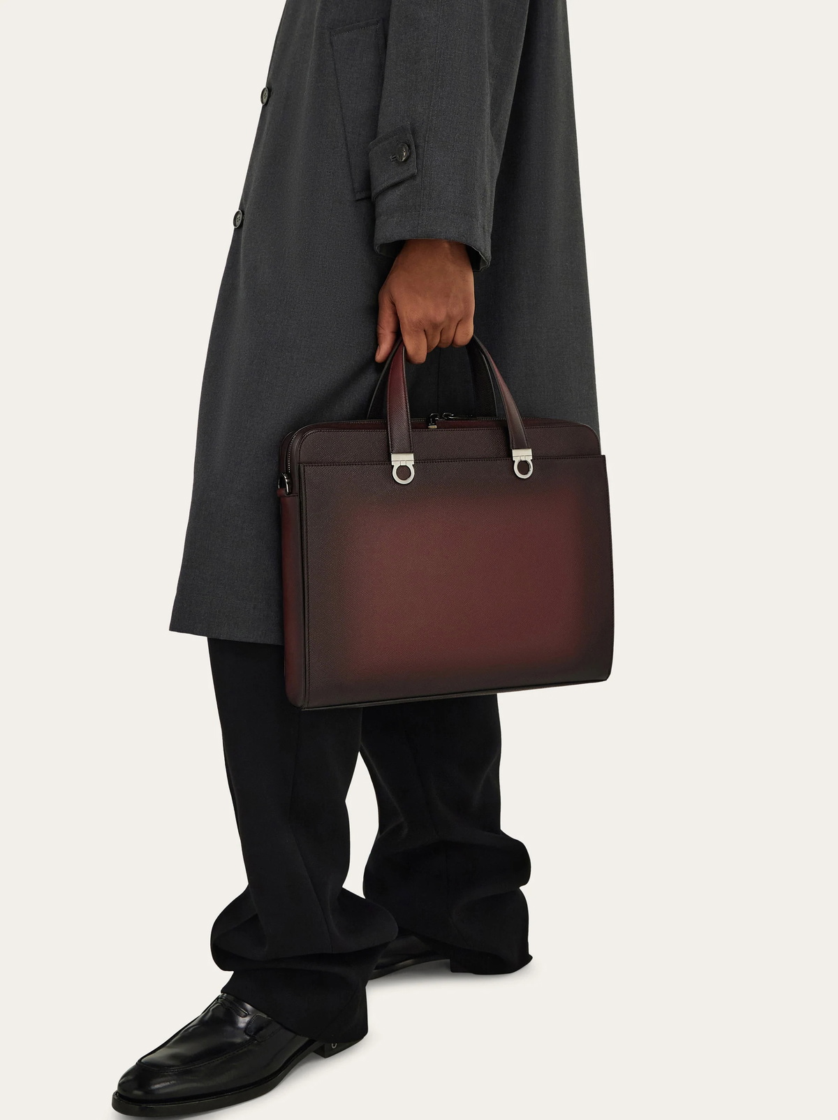 Ferragamo Mens Gancini briefcase in Red