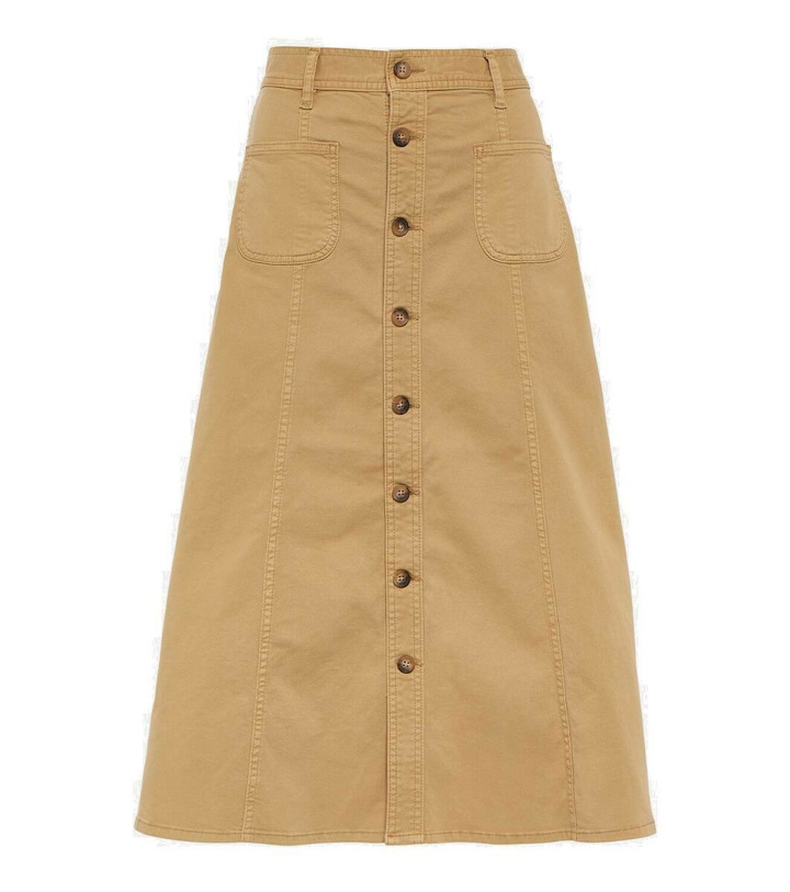 Photo: Polo Ralph Lauren A-line cotton twill midi skirt
