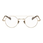 Yohji Yamamoto Gold and Tortoiseshell Braided Round Glasses