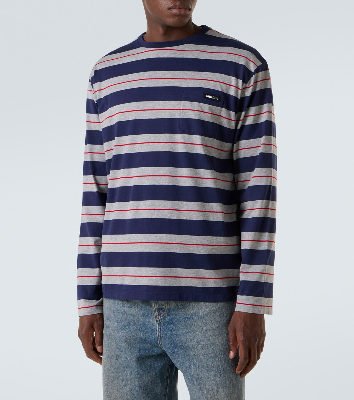 Miu Miu Striped cotton jersey T-shirt