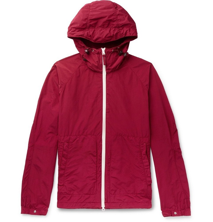 Photo: Aspesi - Garment-Dyed Shell Hooded Jacket - Red