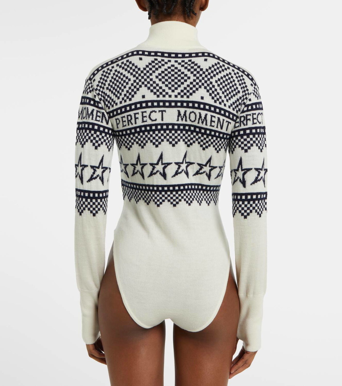 Perfect Moment Wool intarsia bodysuit