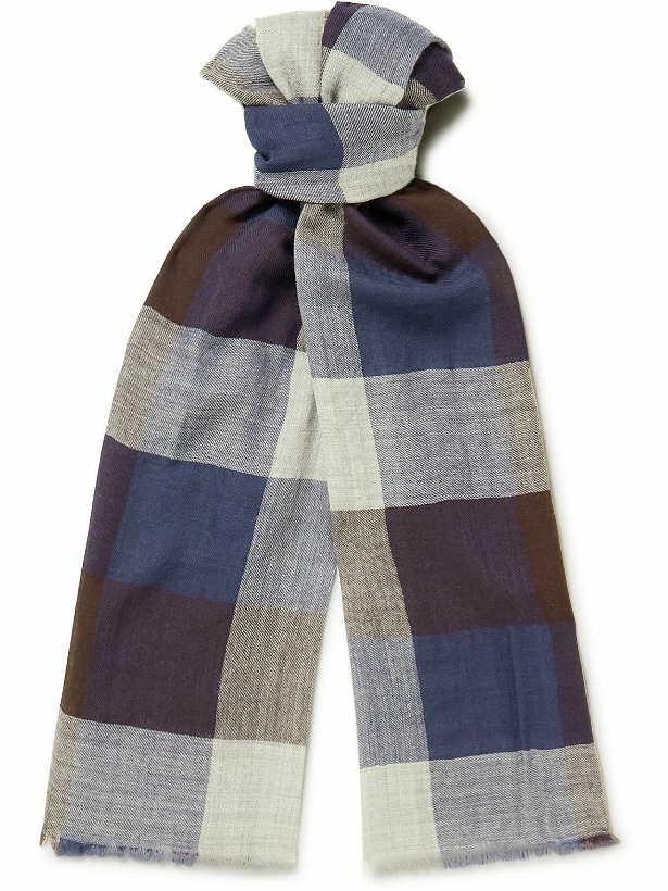 Photo: Hartford - Fringed Checked Wool Scarf