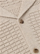 LE 17 SEPTEMBRE - Camp-Collar Open-Knit Cotton-Blend Shirt - Neutrals