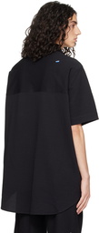 ADER error Black Spread Collar Shirt