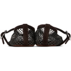 ALAÏA Brown Strass Fishnet Ballerina Flats