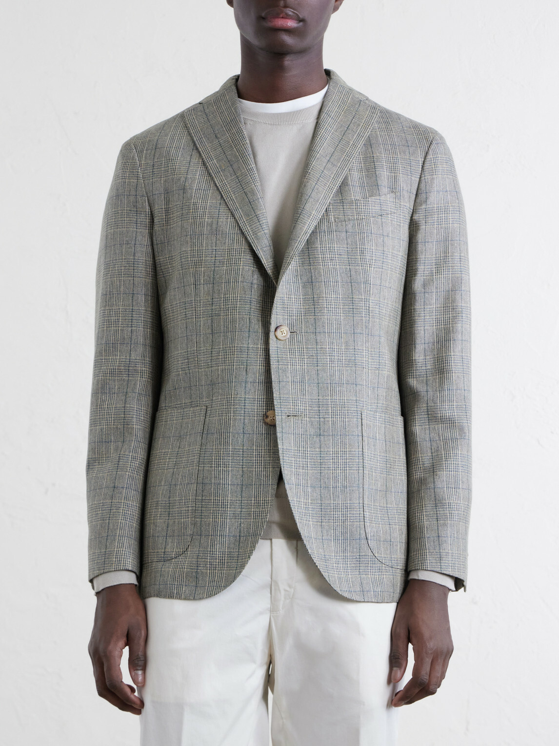 Boglioli - Prince of Wales Checked Silk Blazer - Gray