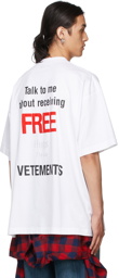 VETEMENTS White 'Free Hugs' T-Shirt