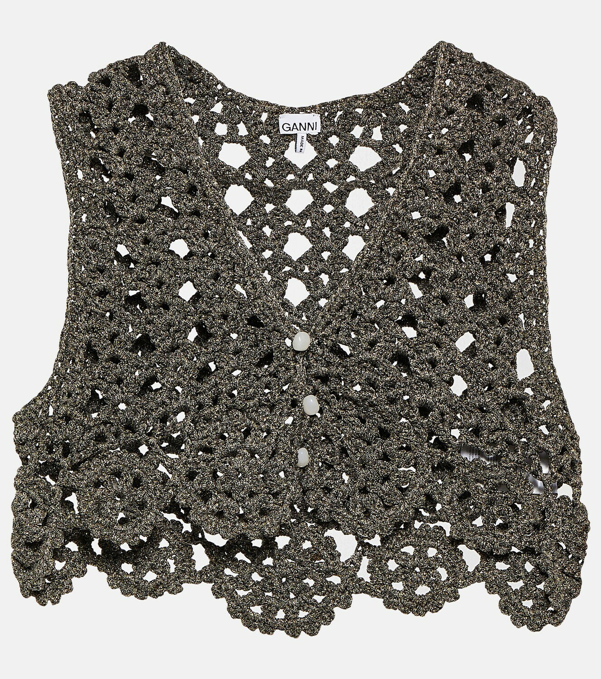 Ganni Crochet cottonblend top GANNI