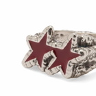 TwoJeys Red Melted Stars Ring Presented by END. in Silver