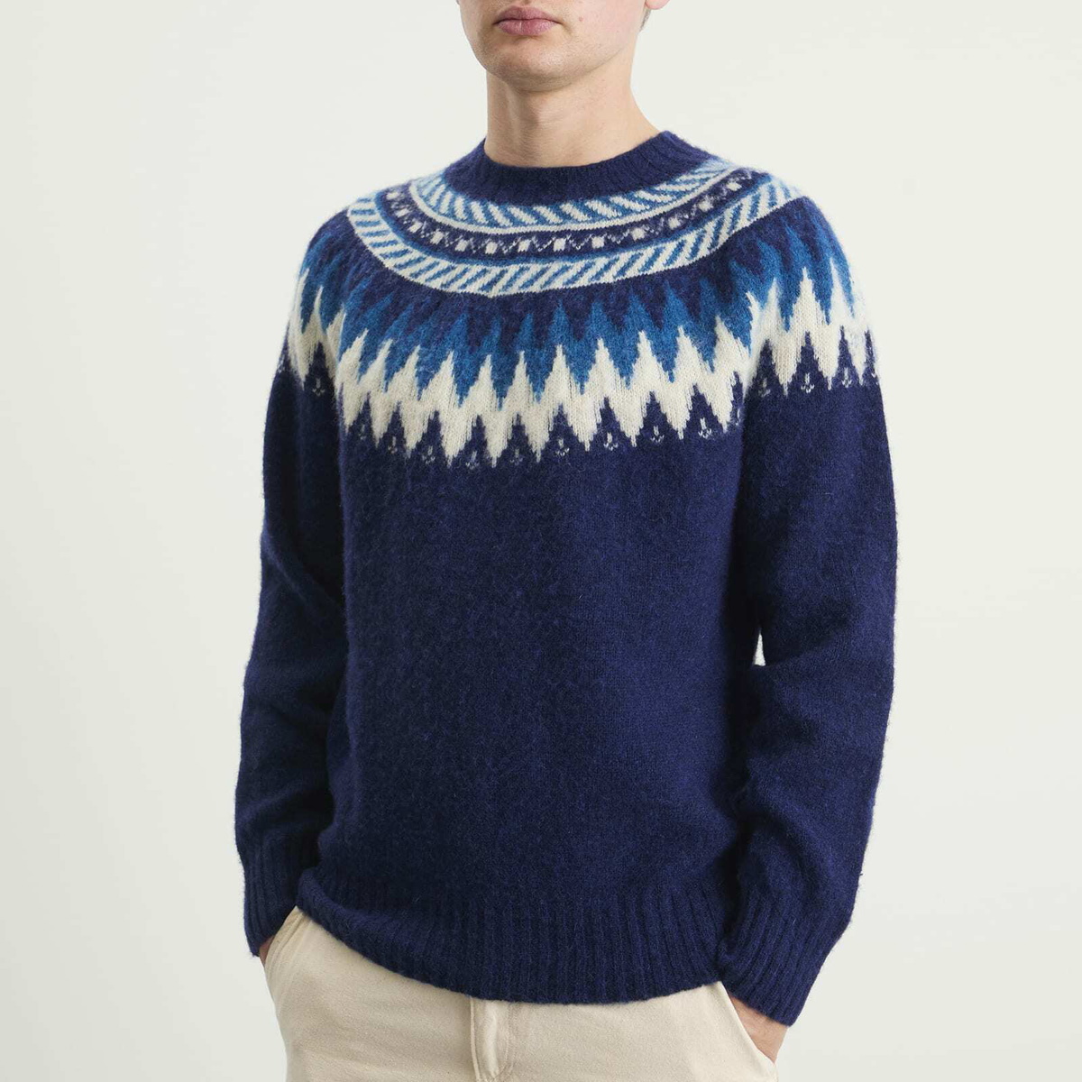 Howlin by Morrison Men's Howlin' Magician In The Mountain Fair Isle Jumper in Magic Blue