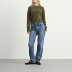 Closed Women's Crew Neck Cardigan in Deep Olive