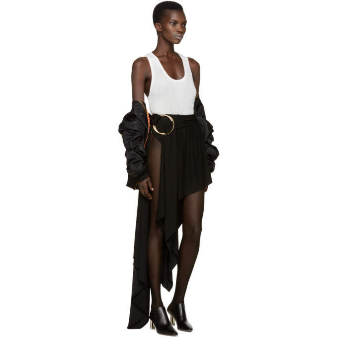 Anthony Vaccarello Black Asymmetric Double Hoop Skirt
