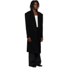 BALMAIN Black Oversized Wool & Cashmere Coat