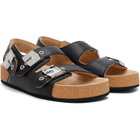 Balenciaga Black Scholl Edition Leather Sandals