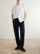 Canali - Straight-Leg Linen Trousers - Blue