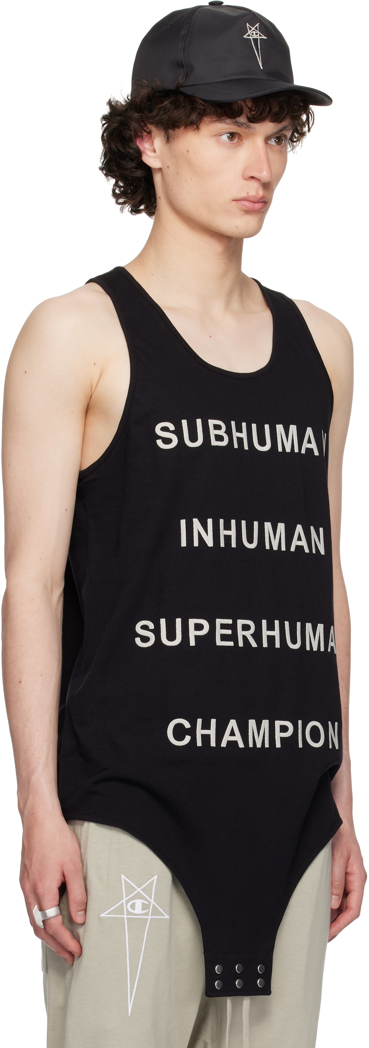 Rick Owens Black Champion Edition Basketball Tank Top Rick Owens