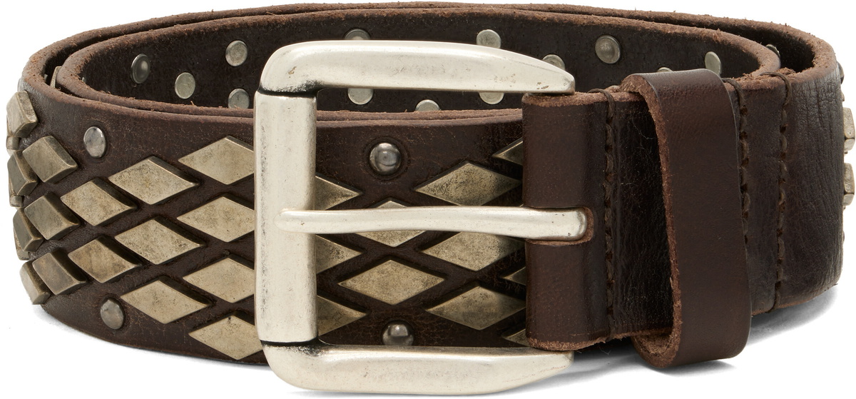 OUR LEGACY Brown Abstract Snake Belt