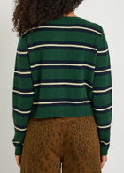 Reformation Clara Striped Cashmere Cardigan Green