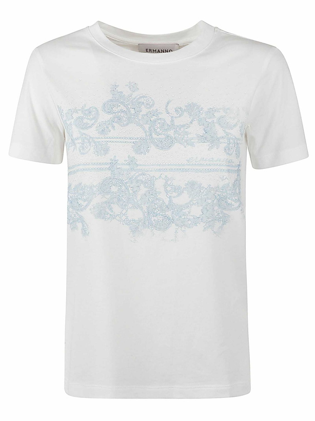 Photo: Ermanno Scervino Floral Embroidery T-shirt