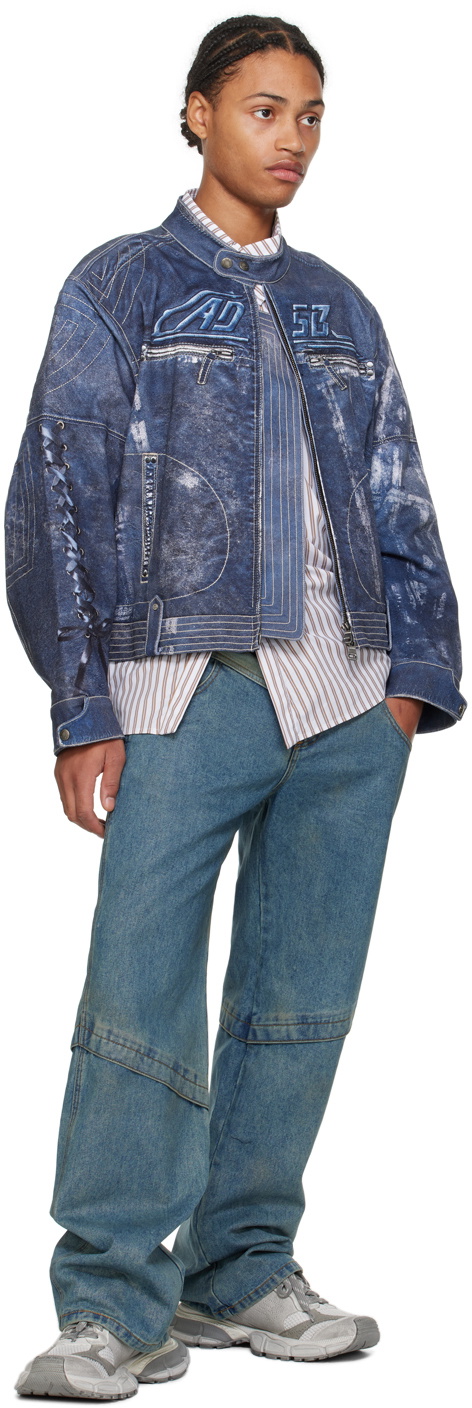 Andersson Bell Blue Zen Trompe L'œil Rider Denim Jacket Andersson Bell
