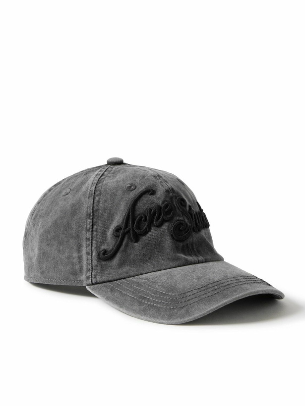Photo: Acne Studios - Carliy Tourist Logo-Embroidered Cotton-Twill Baseball Cap