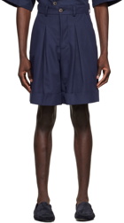 King & Tuckfield Navy Cotton Shorts