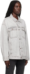 6397 Gray Oversized Denim Jacket