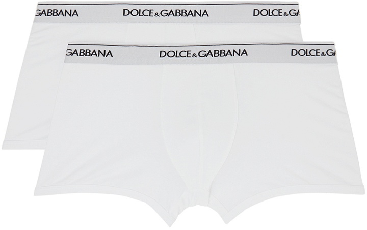 Photo: Dolce & Gabbana Two-Pack White Boxer Briefs