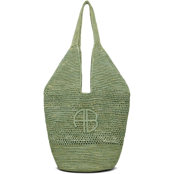 Photo: ANINE BING Green Leah Logo Raffia Bag