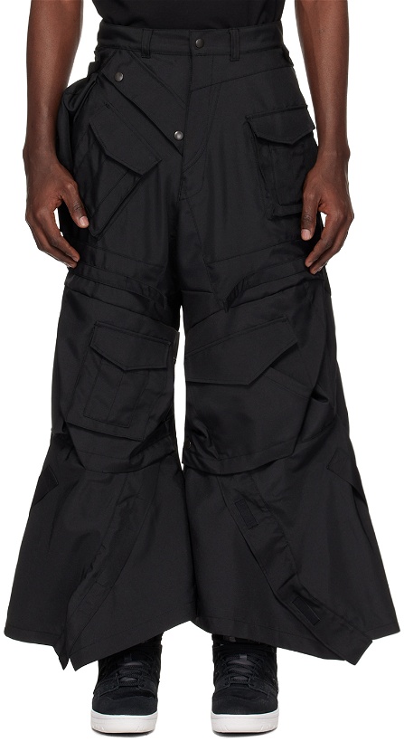 Photo: Junya Watanabe Black Asymmetric Cargo Pants