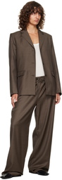 Loulou de Saison Brown Marcia Chambray Wool Blazer