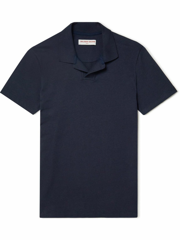 Photo: Orlebar Brown - Felix Slub Cotton-Jersey Polo Shirt - Blue