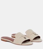 Loro Piana Summer Charms suede slides