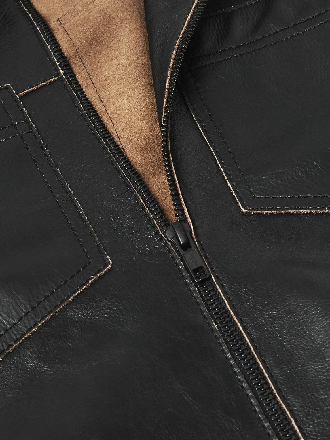 Oliver Spencer - Norton Leather Jacket - Black