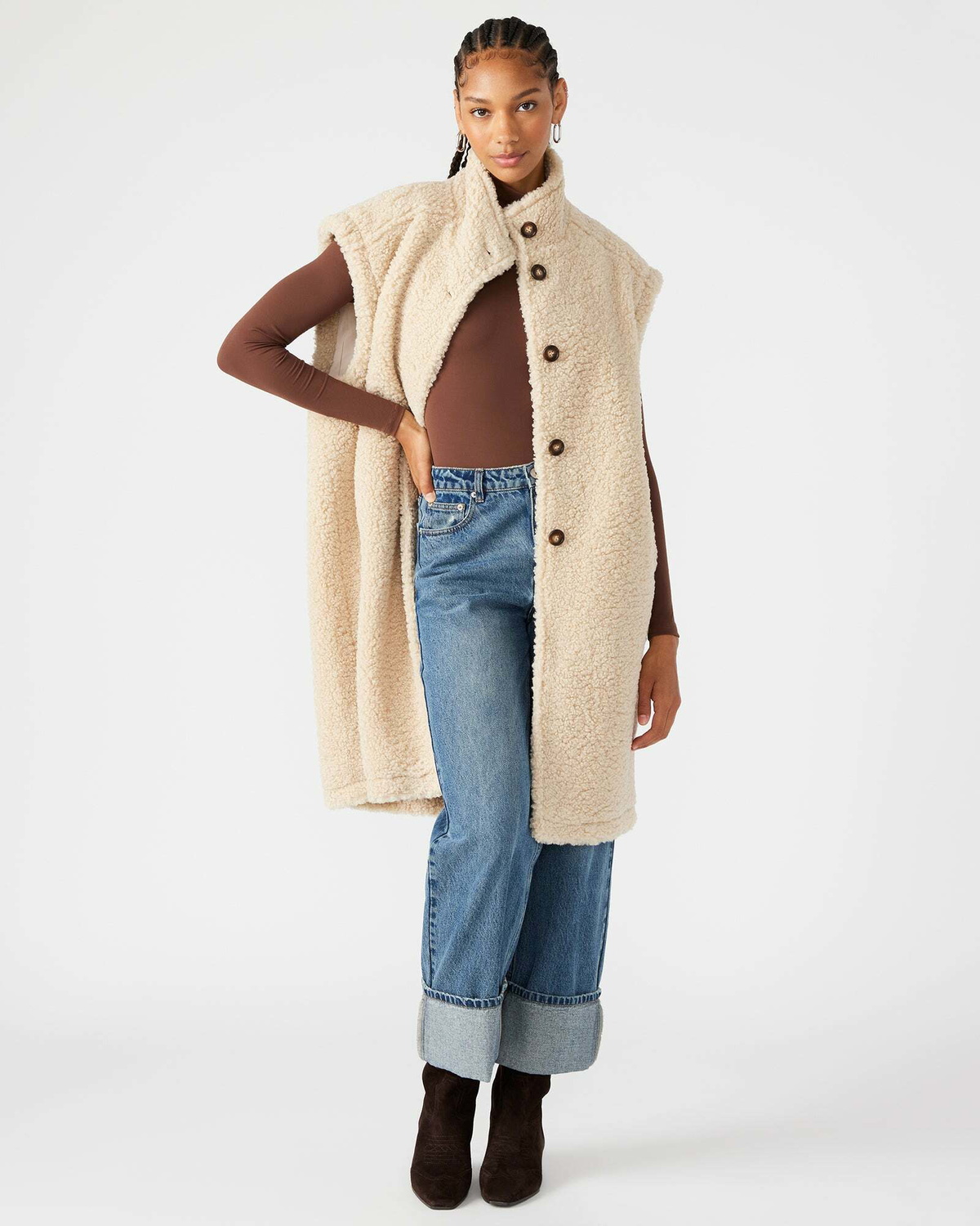 Steve Madden Benit Vest in Natural