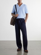 Frescobol Carioca - Luan Straight-Leg Wool Drawstring Trousers - Blue
