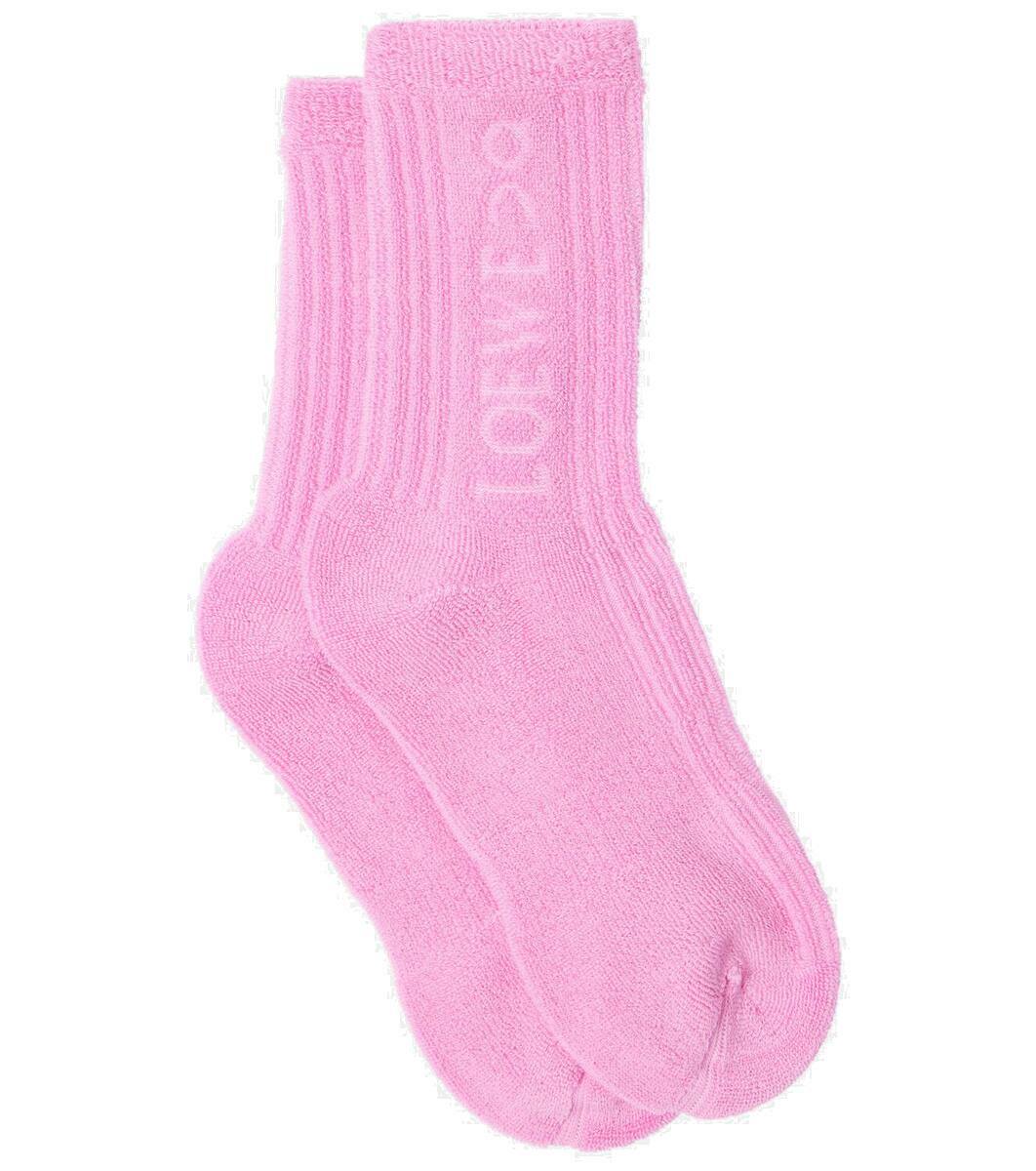 Loewe x On logo jacquard cotton terry socks Loewe