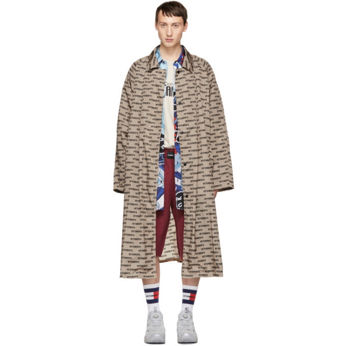 Photo: Vetements Beige Waterproof Monogram Car Coat