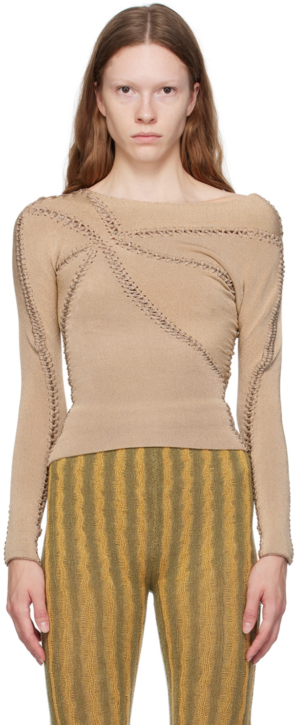 Isa Boulder SSENSE Exclusive Beige Long Sleeve T-Shirt Isa Boulder