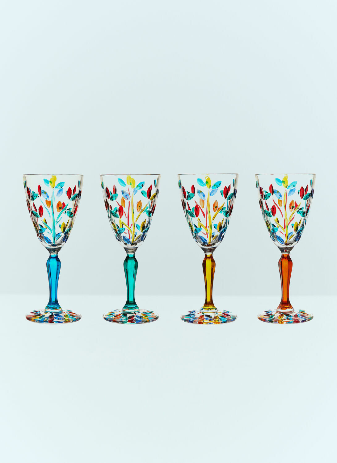 Les Ottomans Set Of Four Floral Floral Glasses Les Ottomans