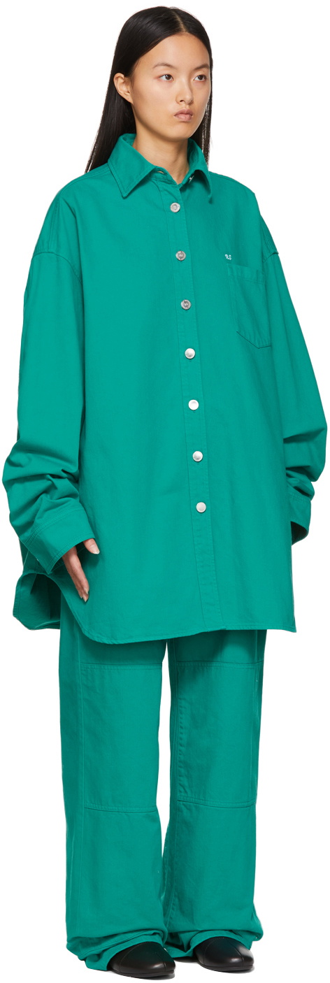 Raf Simons Green Denim Big Fit Shirt Raf Simons