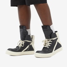 Rick Owens Men's Geobasket Sneakers in Black/Milk