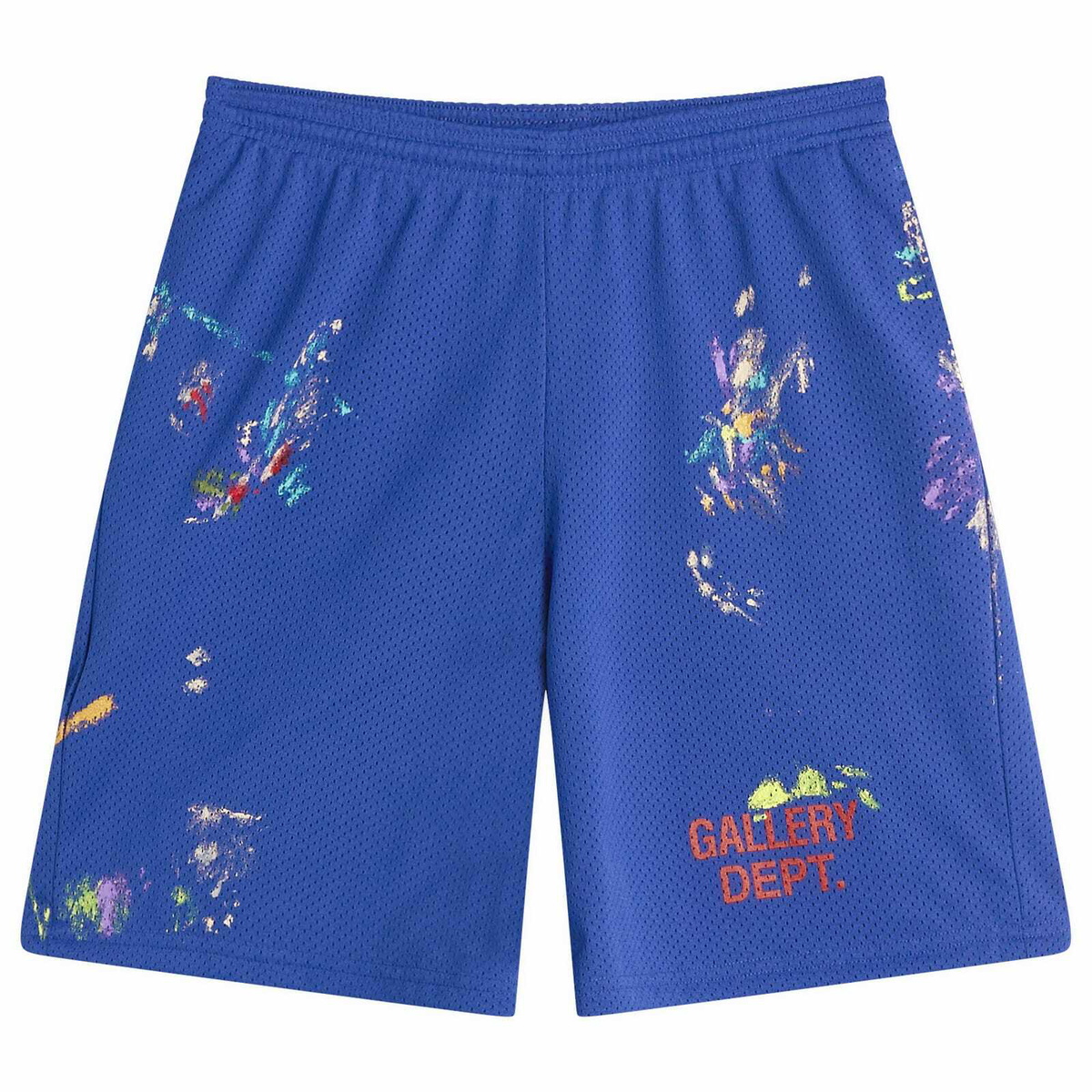 Gallery Dept. - Studio Gym Logo-Print Paint-Splattered Mesh Shorts