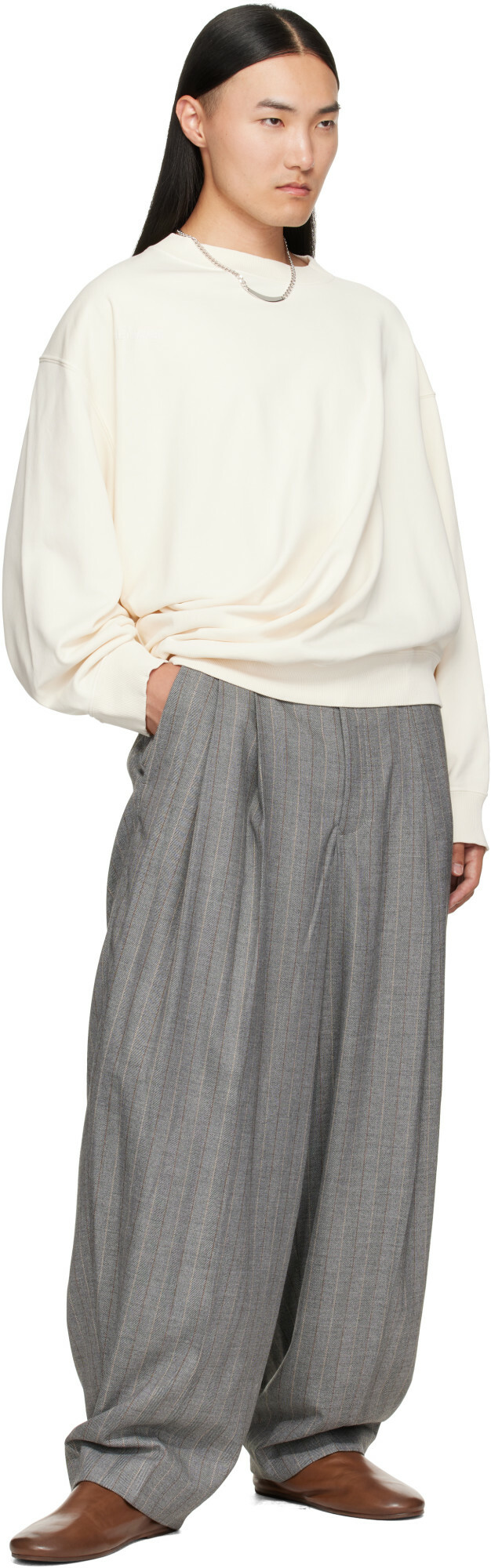 Hed Mayner Off-White Asymmetric Sweatshirt